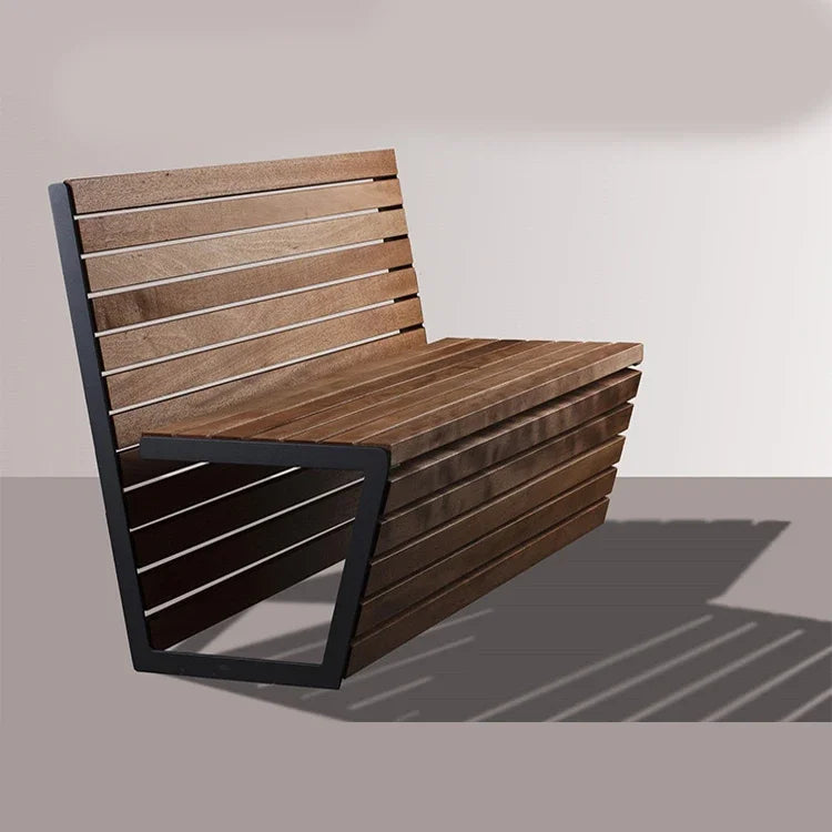 Street Furniture Park Long  Plastic Solid Wood Garden Outdoor Benches Customizable
