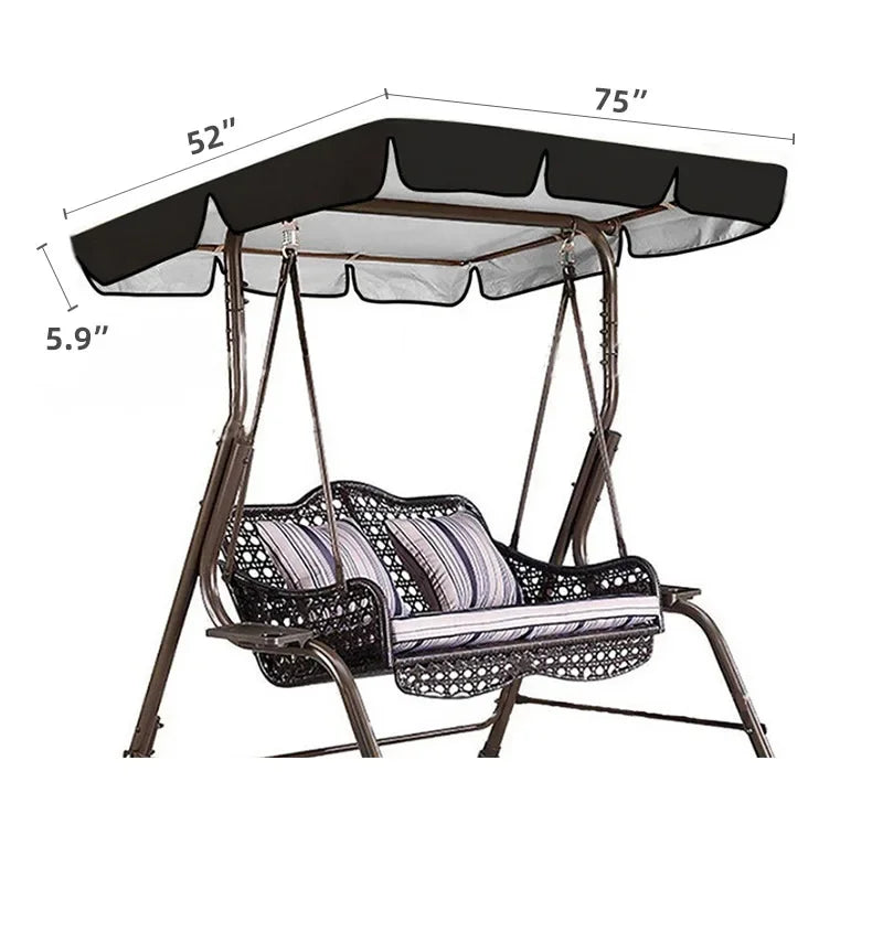 Outdoor Swing Canopy Cover - Waterproof Sunshade for Garden Patio