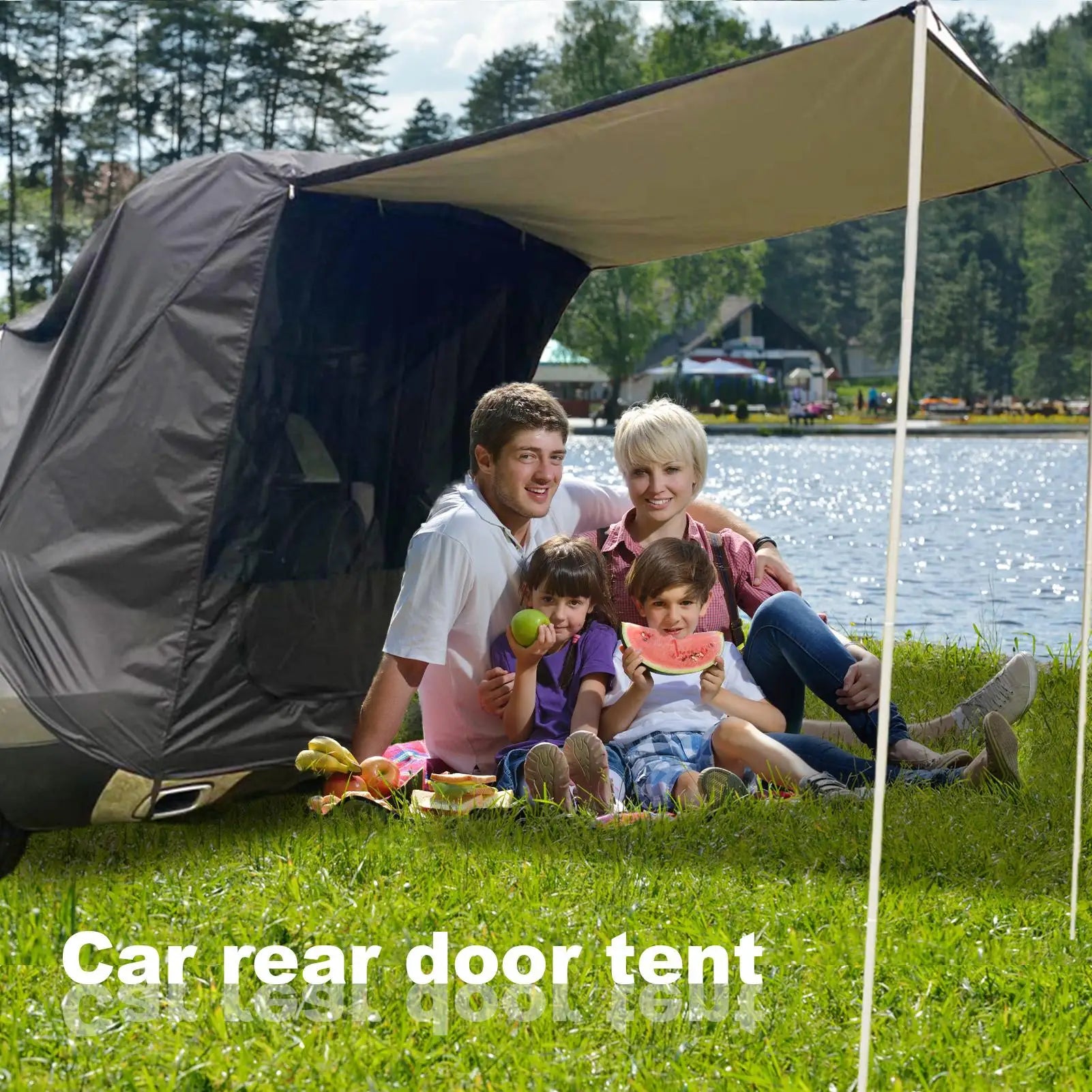 Car Camping Tent Tailgate Tent For Car Lightweight Canopy Compact Shelter Instant Setup For Van Truck Outdoor Beach Backpacking