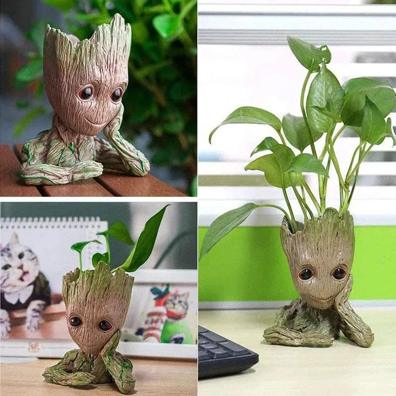 Modern Art Vases Home Decor Groot Flower Pot Tree Man Ornament Handicrafts Living Room Display Flower Arrangement Figurine