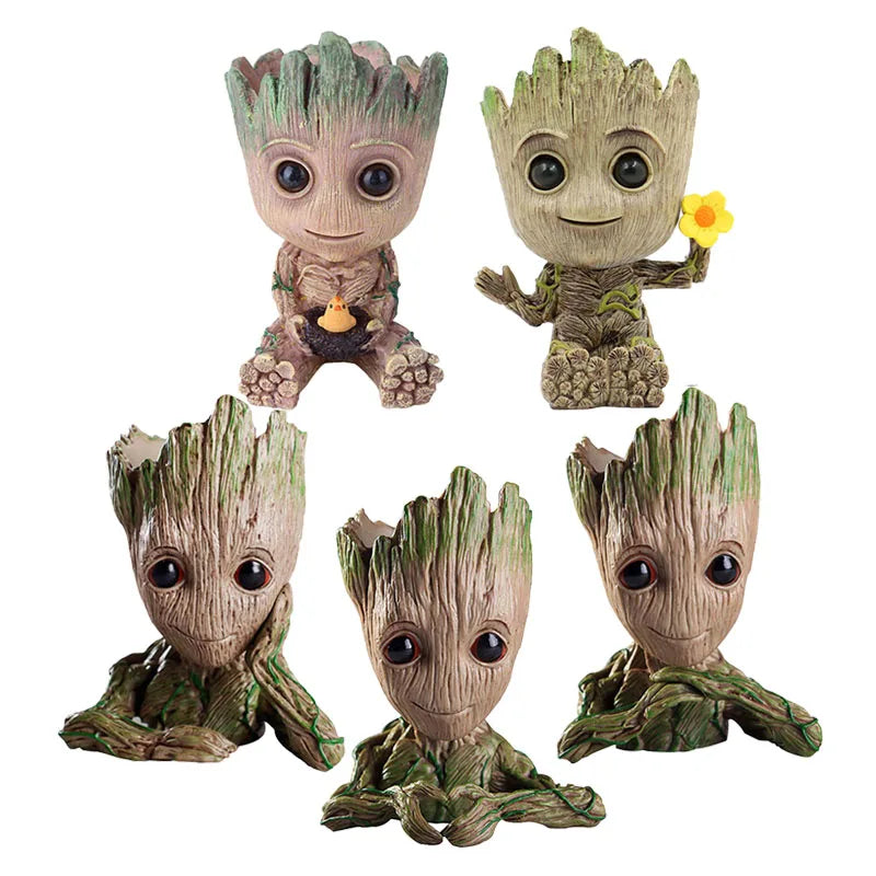 Modern Art Vases Home Decor Groot Flower Pot Tree Man Ornament Handicrafts Living Room Display Flower Arrangement Figurine