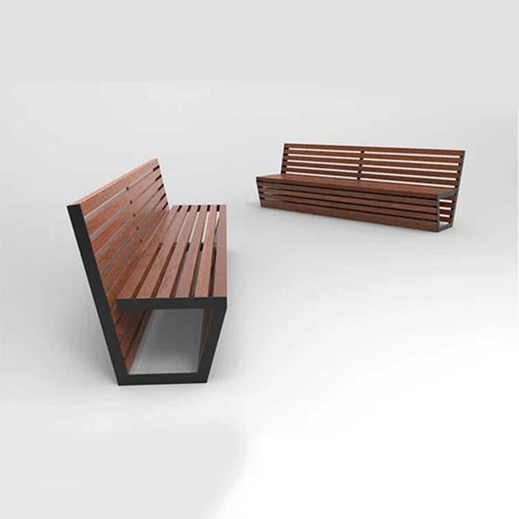 Street Furniture Park Long  Plastic Solid Wood Garden Outdoor Benches Customizable