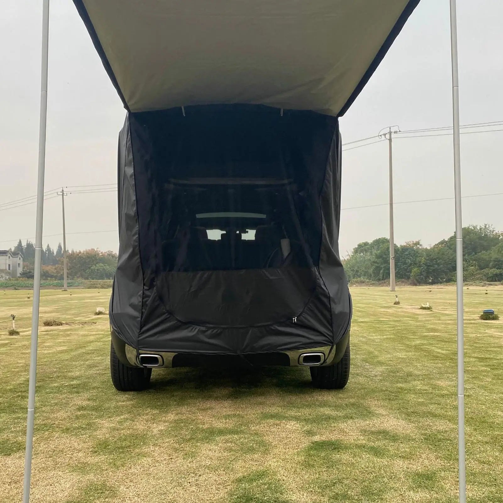 Car Camping Tent Tailgate Tent For Car Lightweight Canopy Compact Shelter Instant Setup For Van Truck Outdoor Beach Backpacking