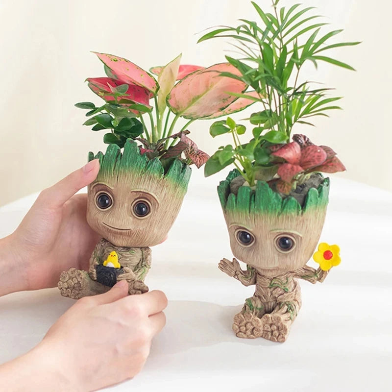 Modern Art Vases Home Decor Groot Flower Pot Tree Man Ornament Handicrafts Living Room Display Flower Arrangement Figurine
