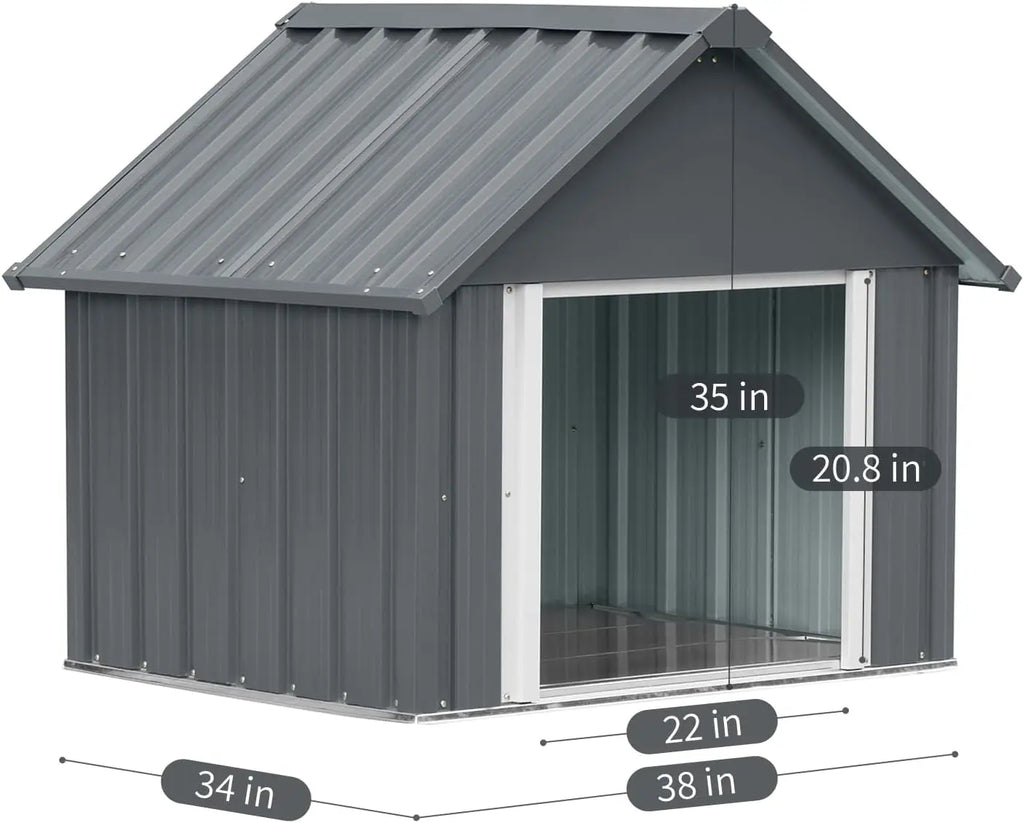 34 X 38 X 35 Inches Dog House, Indoor Outdoor Doghouse for Medium Large Dogs, Weatherproof Puppy Shelter Sturdy and Long-Lasting