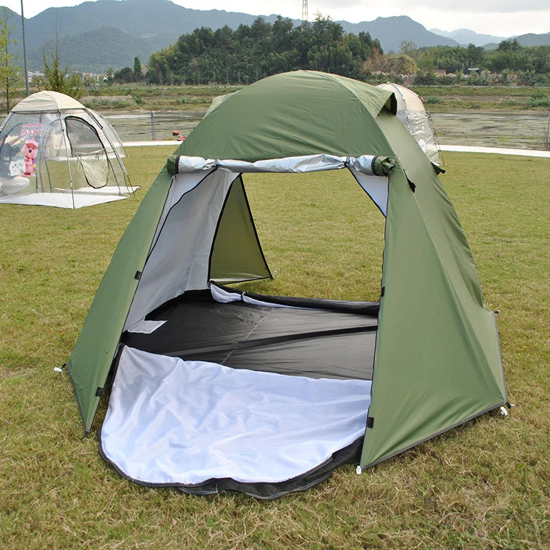Waterproof Outdoor Camping Tents with Mesh, Tent with Rainfly, 2 Layers, 4 Seasons, PU4000, Silver Coating, Nice Ventilation